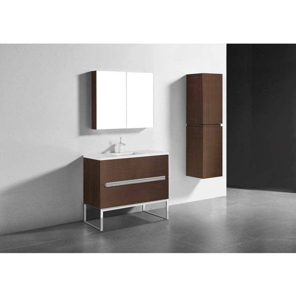 Madeli Soho 42'' Free standing Vanity Cabinet in Walnut/HW: Polished Chrome(PC)