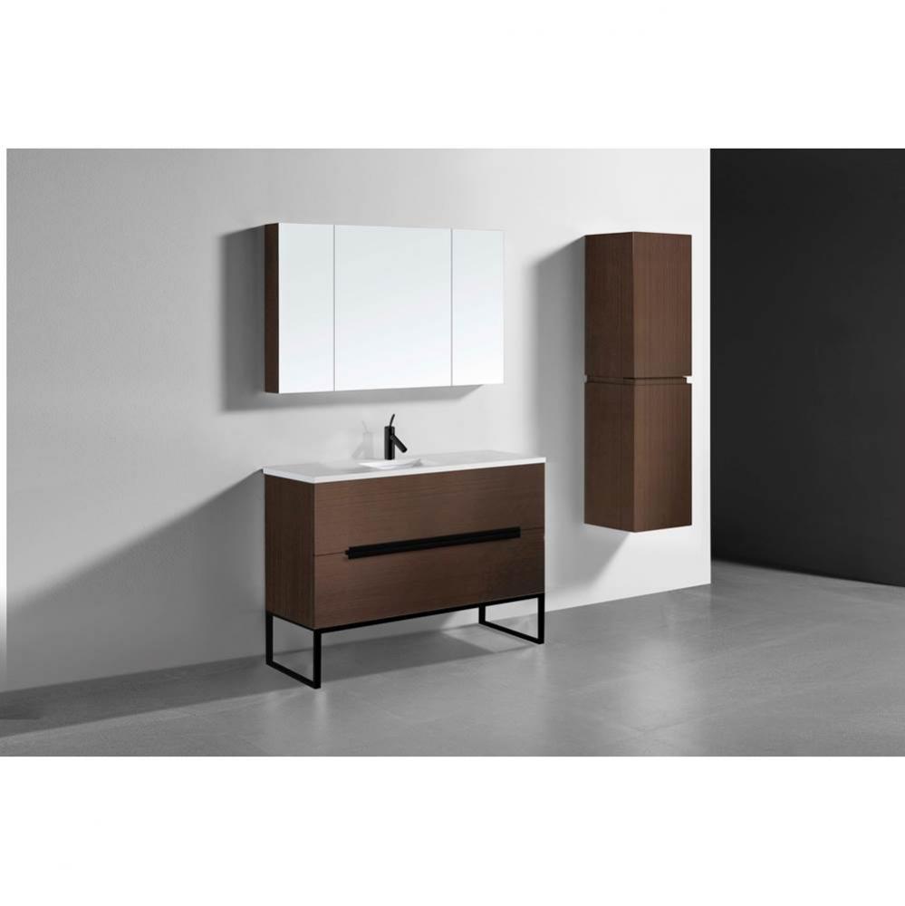Madeli Soho 48C'' Free standing Vanity Cabinet in Walnut/HW: Matte Black(MB)