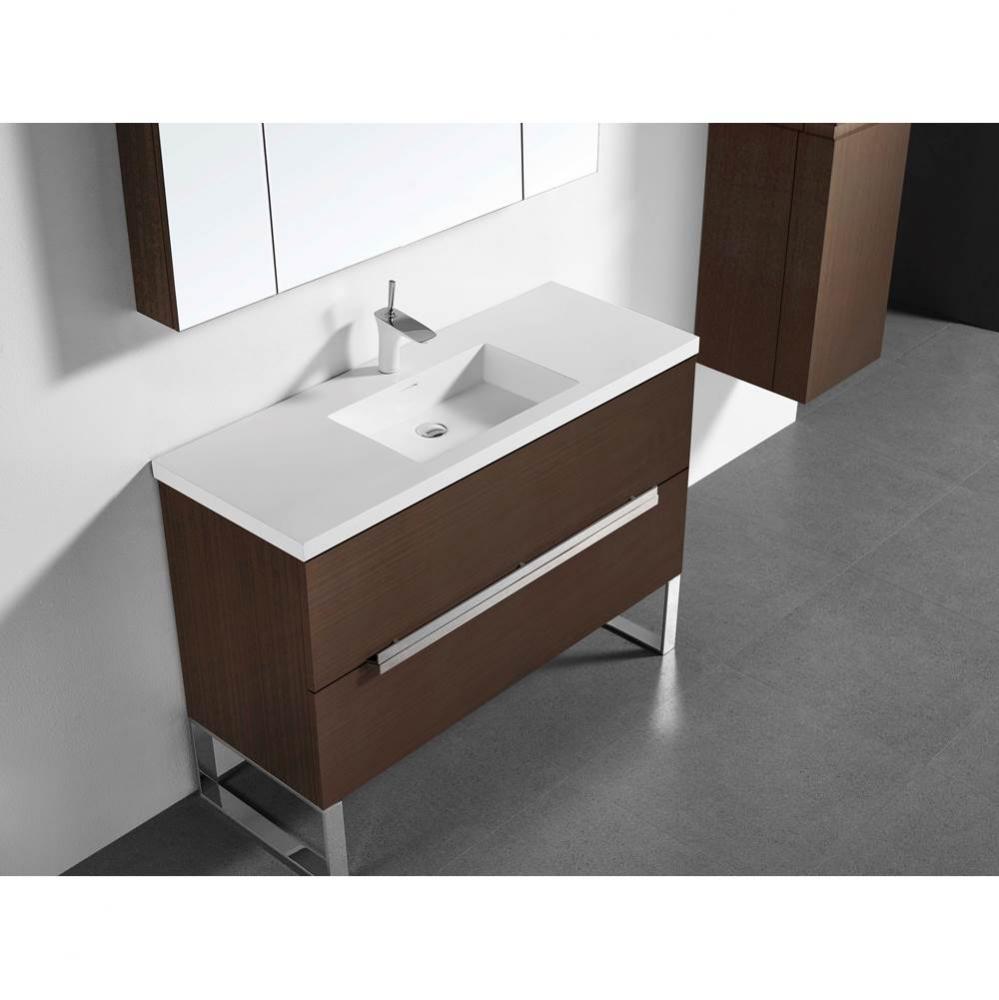 Madeli Soho 48C'' Free standing Vanity Cabinet in Walnut/HW: Polished Chrome(PC)