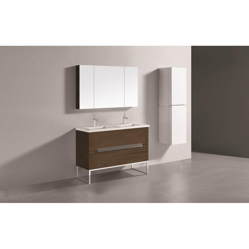 Madeli Soho 48D'' Free standing Vanity Cabinet in Brandy/HW: Satin Brass(SB)