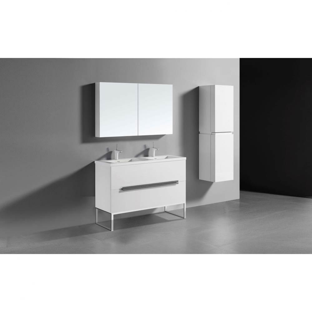 Madeli Soho 48D'' Free standing Vanity Cabinet in White/HW: Polished Nickel(PN)