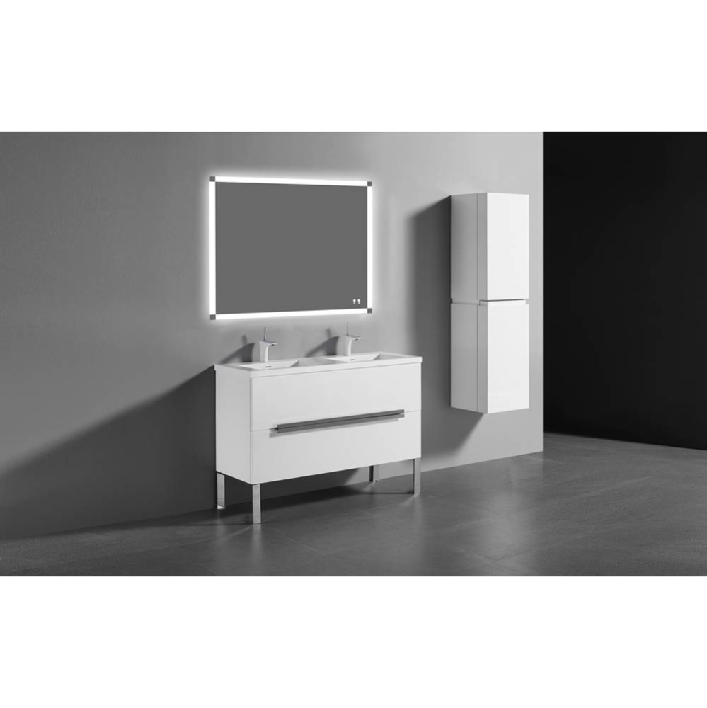 Soho 48D'' Free standing Vanity Cabinet in White/HW: Polished Chrome(PC)