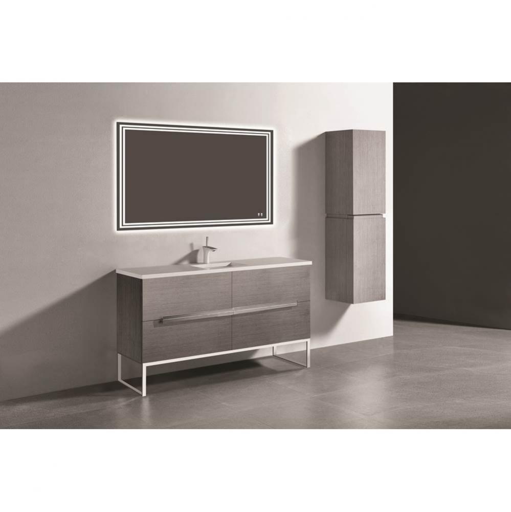 Madeli Soho 60C'' Free standing Vanity Cabinet in Ash Grey/HW: Brushed Nickel(BN)