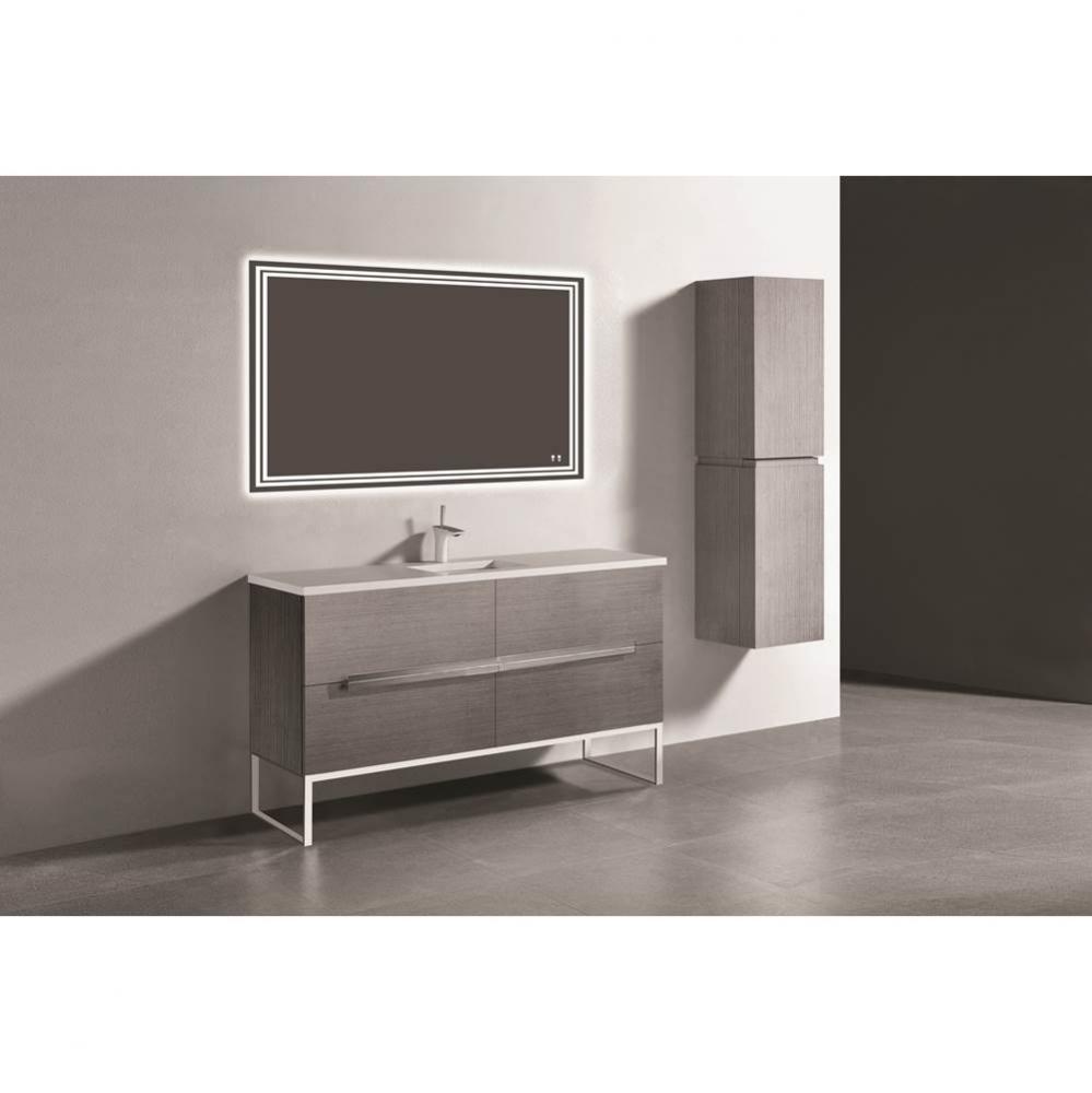 Madeli Soho 60C'' Free standing Vanity Cabinet in Ash Grey/HW: Polished Chrome(PC)