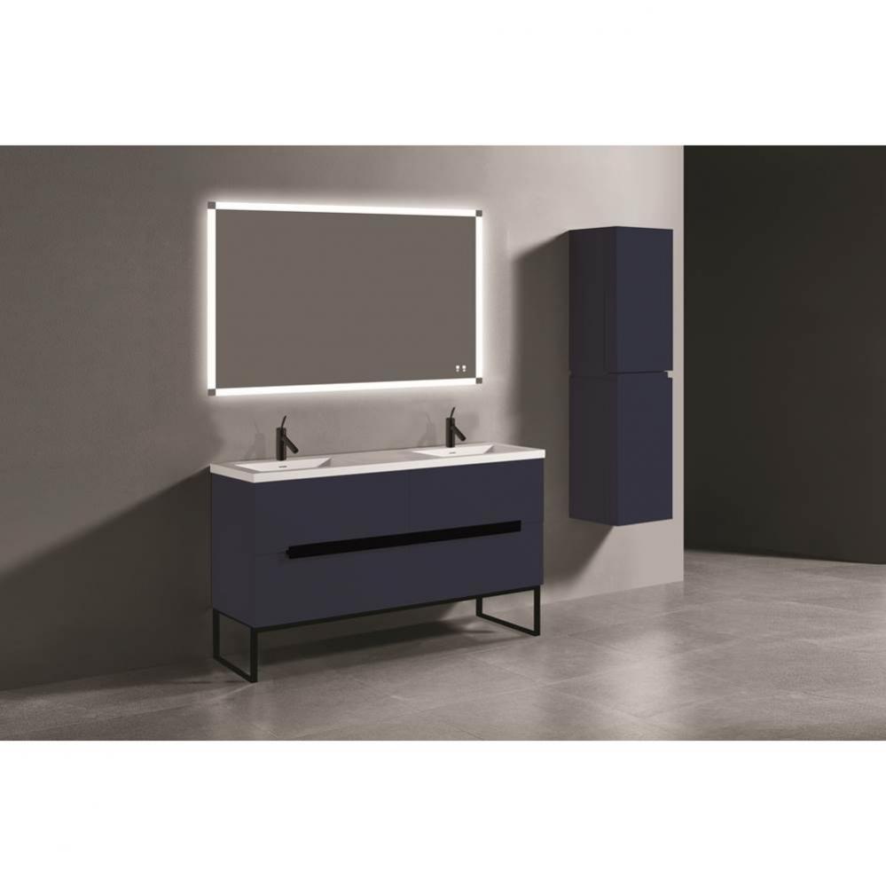 Madeli Soho 60D'' Free standing Vanity Cabinet in Sapphire/HW: Polished Chrome(PC)