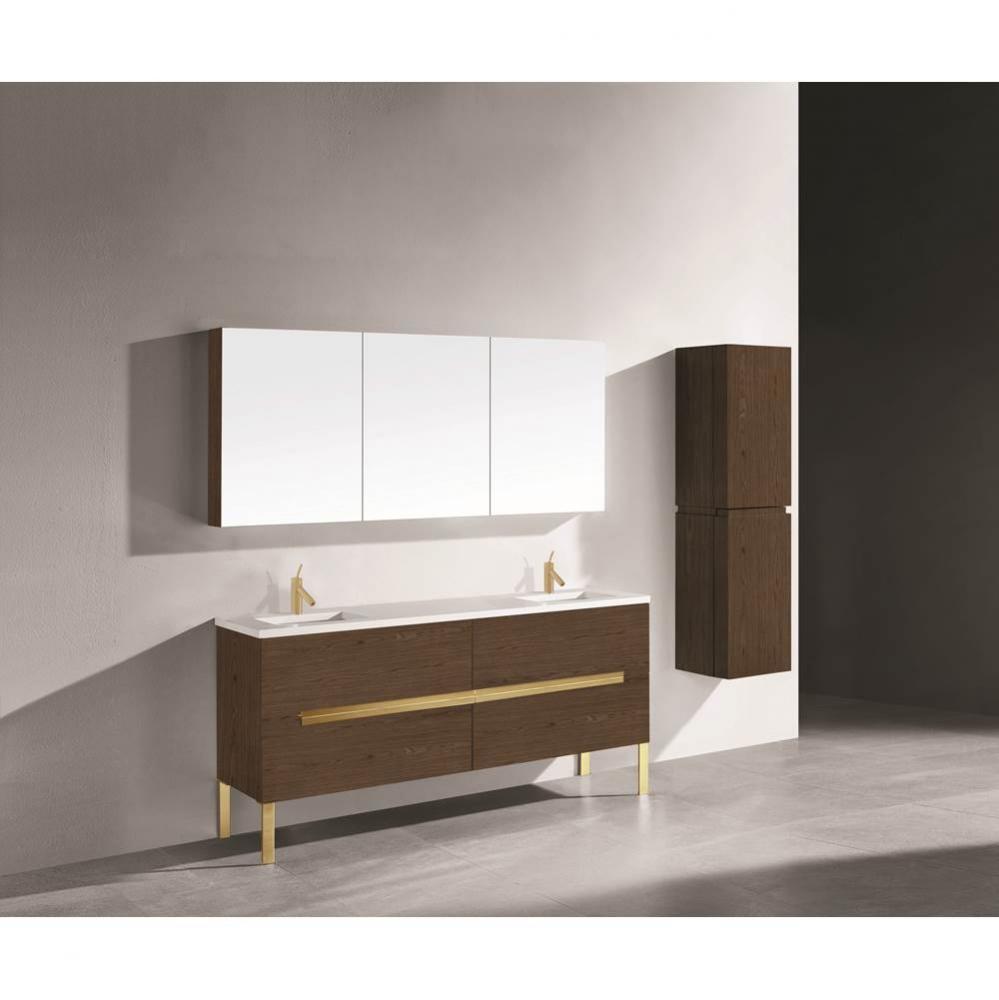 Madeli Soho 72'' Free standing Vanity Cabinet in Brandy/HW: Polished Chrome(PC)