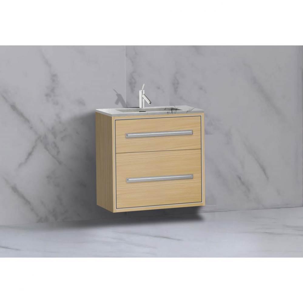 Madeli Apogee 24'' Wall hung Vanity Cabinet in Natural Oak/HW: Polished Chrome(PC)