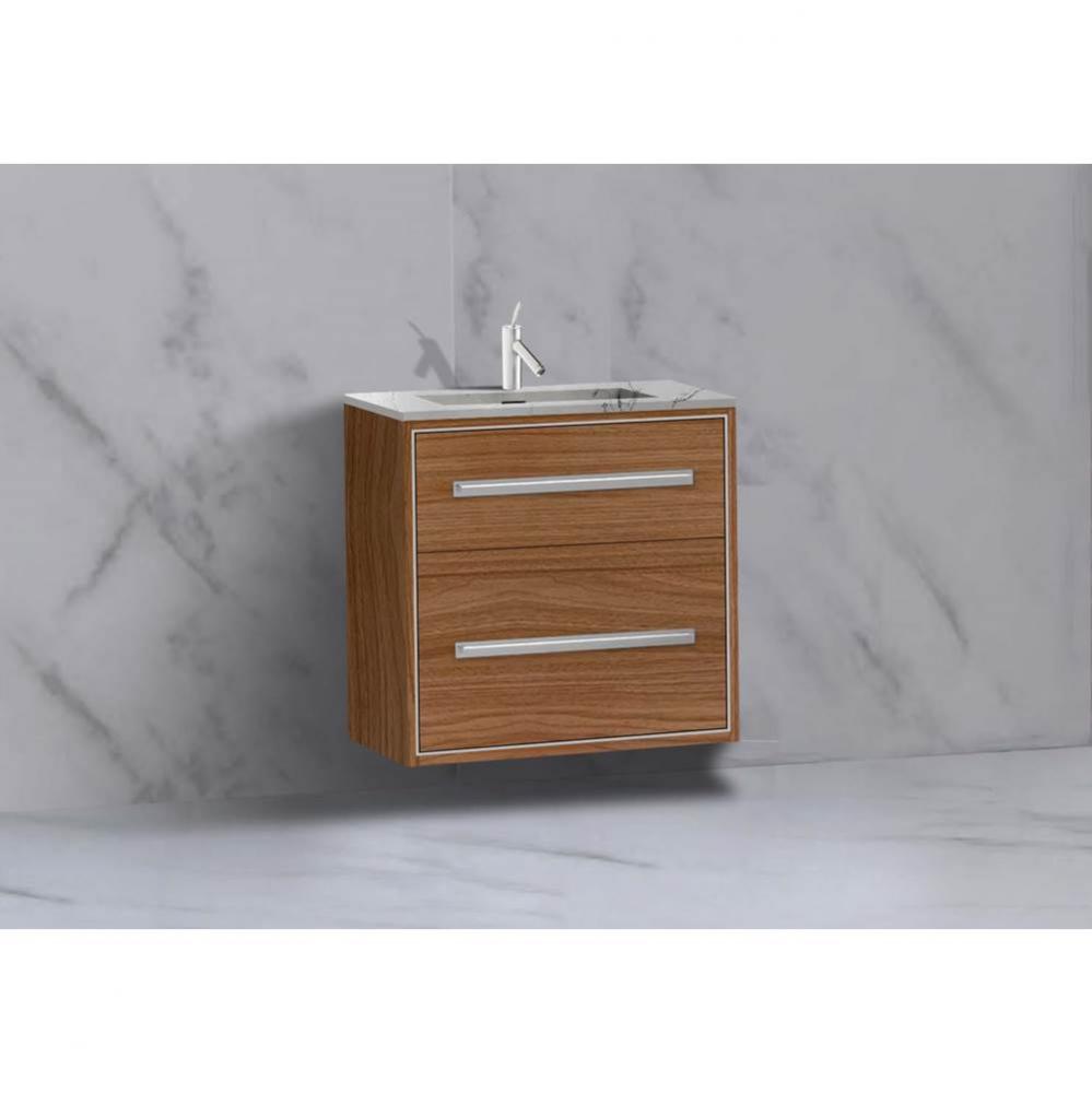 Madeli Apogee 24'' Wall hung Vanity Cabinet in Natural Walnut/HW: Polished Chrome(PC)