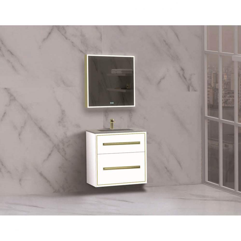 Madeli Apogee 24'' Wall hung Vanity Cabinet in White/HW: Polished Chrome(PC)