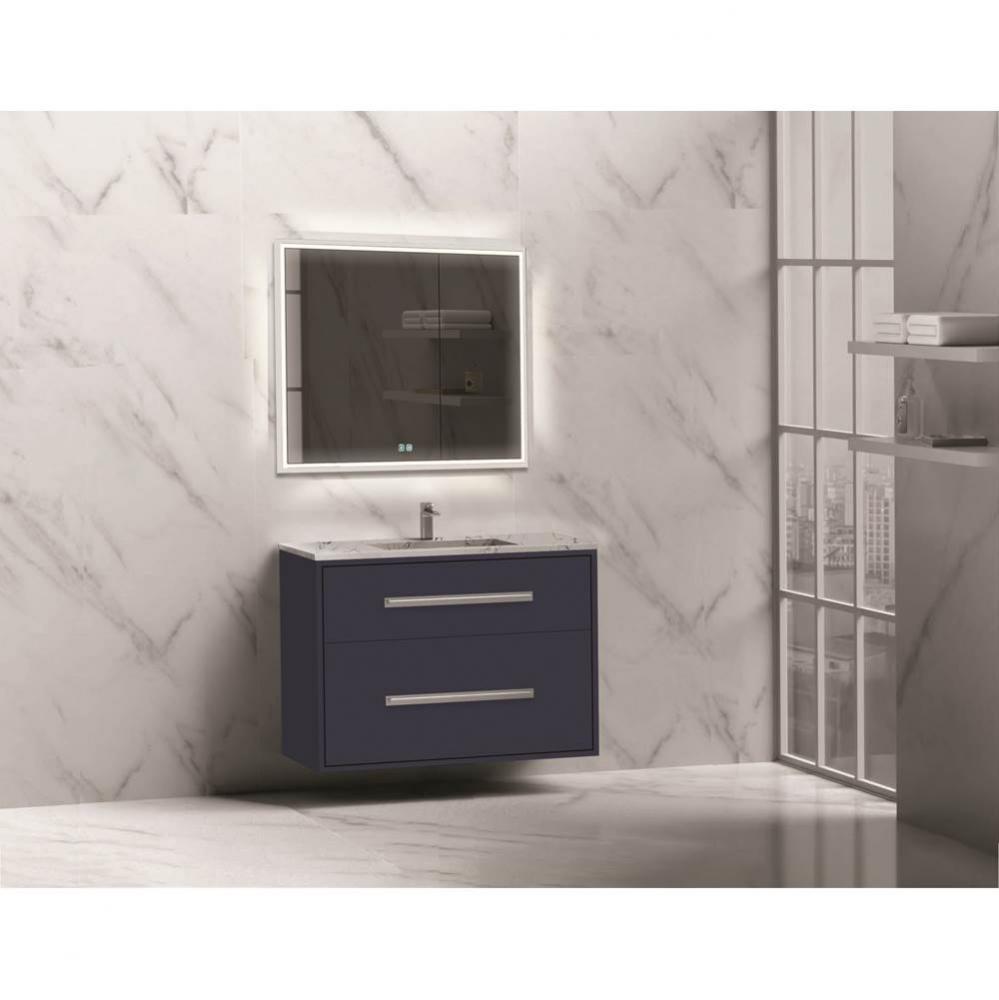 Madeli Apogee 36'' Wall hung Vanity Cabinet in Sapphire/HW: Polished Nickel(PN)