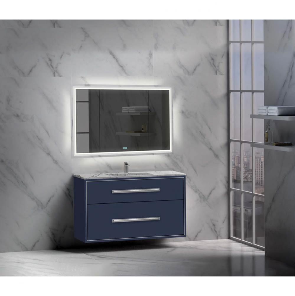 Madeli Apogee 48C'' Wall hung Vanity Cabinet in Sapphire/HW: Matte Black(MB)