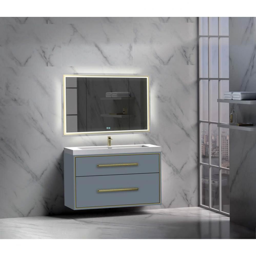 Madeli Apogee 48C'' Wall hung Vanity Cabinet in Studio Grey/HW: Polished Nickel(PN)