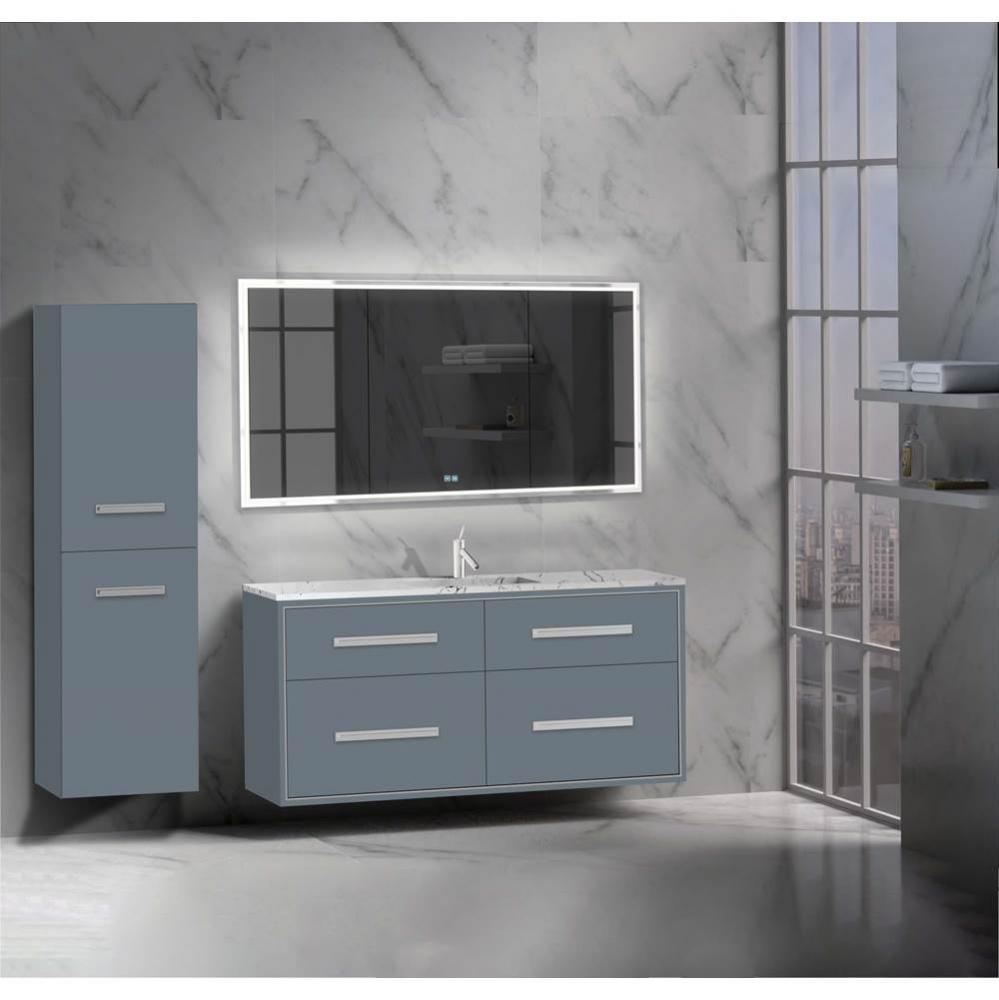 Madeli Apogee 60C'' Wall hung Vanity Cabinet in Studio Grey/HW: Polished Nickel(PN)