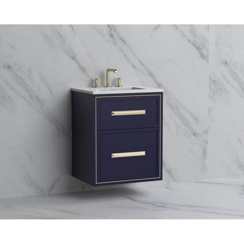 Madeli Edge 24'' Wall hung Vanity Cabinet in Sapphire/HW: Handles Satin Brass(SB)