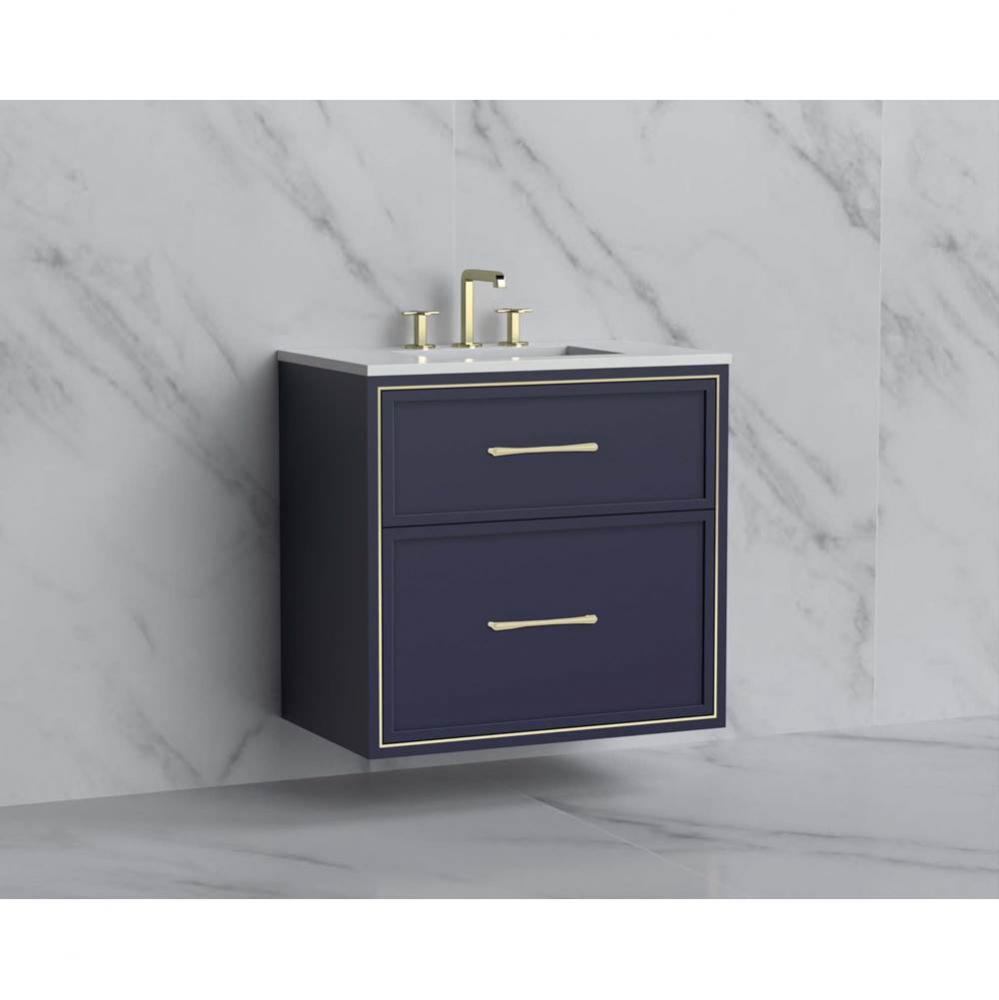Madeli Edge 30'' Wall hung Vanity Cabinet in Sapphire/HW: Handles Brushed Nickel(BN)