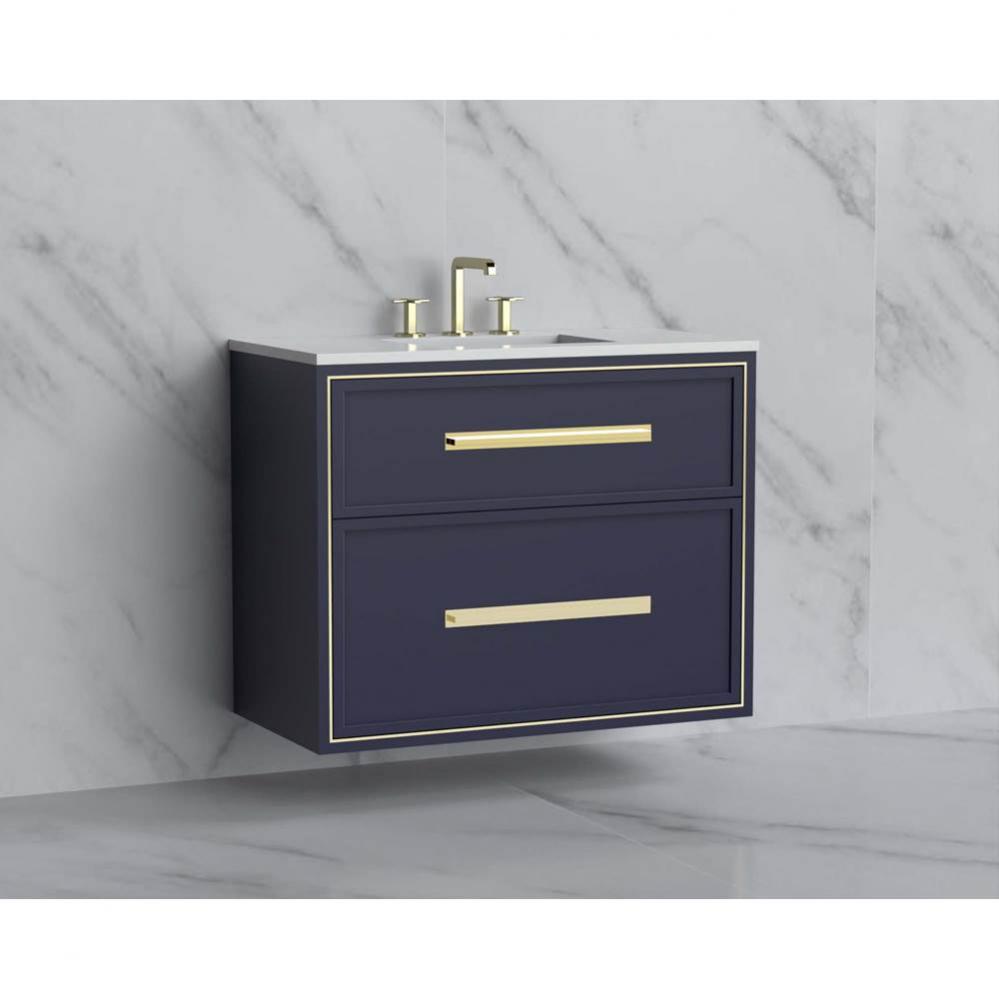 Madeli Edge 36'' Wall hung Vanity Cabinet in Sapphire/HW: Handles Polished Chrome(PC)