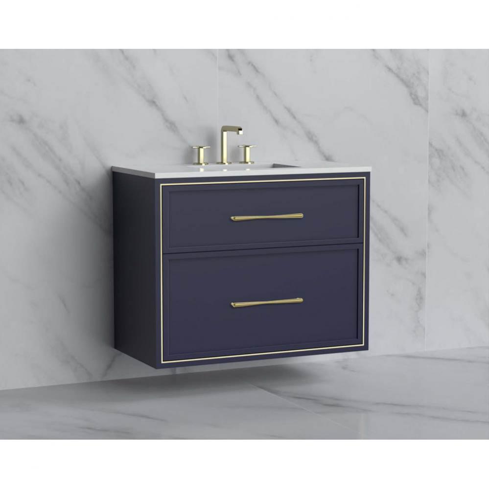 Madeli Edge 36'' Wall hung Vanity Cabinet in Sapphire/HW: Handles Polished Nickel(PN)