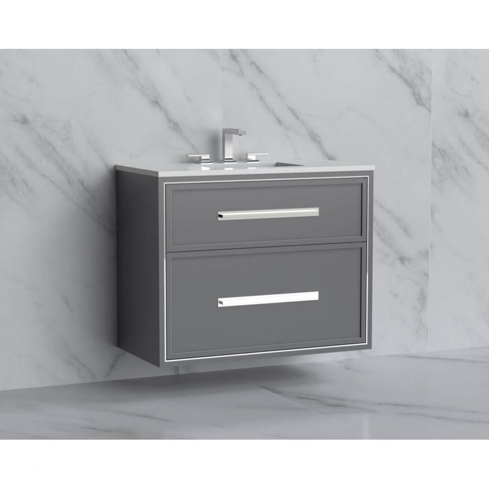 Madeli Edge 36'' Wall hung Vanity Cabinet in Studio Grey/HW: Handles Matte Black(MB)