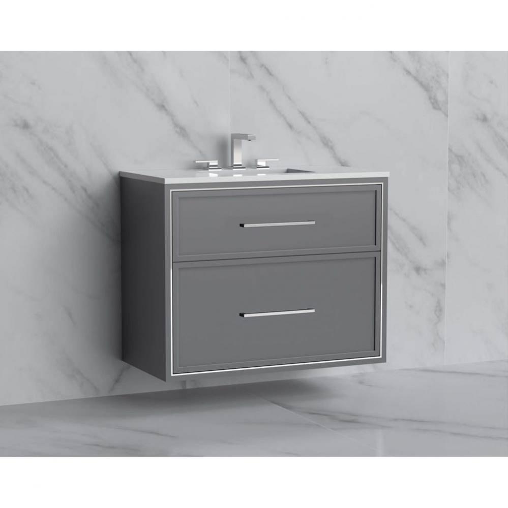 Madeli Edge 36'' Wall hung Vanity Cabinet in Studio Grey/HW: Handles Matte Black(MB)