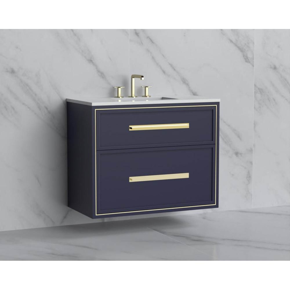 Edge 36'' Wall hung Vanity Cabinet in Sapphire/HW: Handles Polished Chrome(PC)