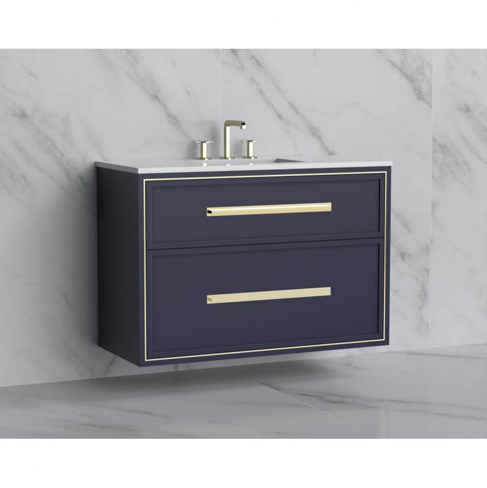 Madeli Edge 42'' Wall hung Vanity Cabinet in Sapphire/HW: Handles Brushed Nickel(BN)