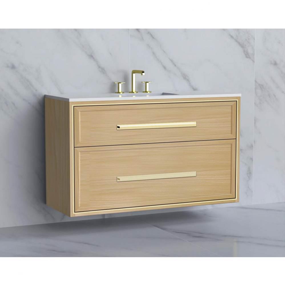 Madeli Edge 48C'' Wall hung Vanity Cabinet in Natural Oak/HW: Handles Polished Chrome(PC