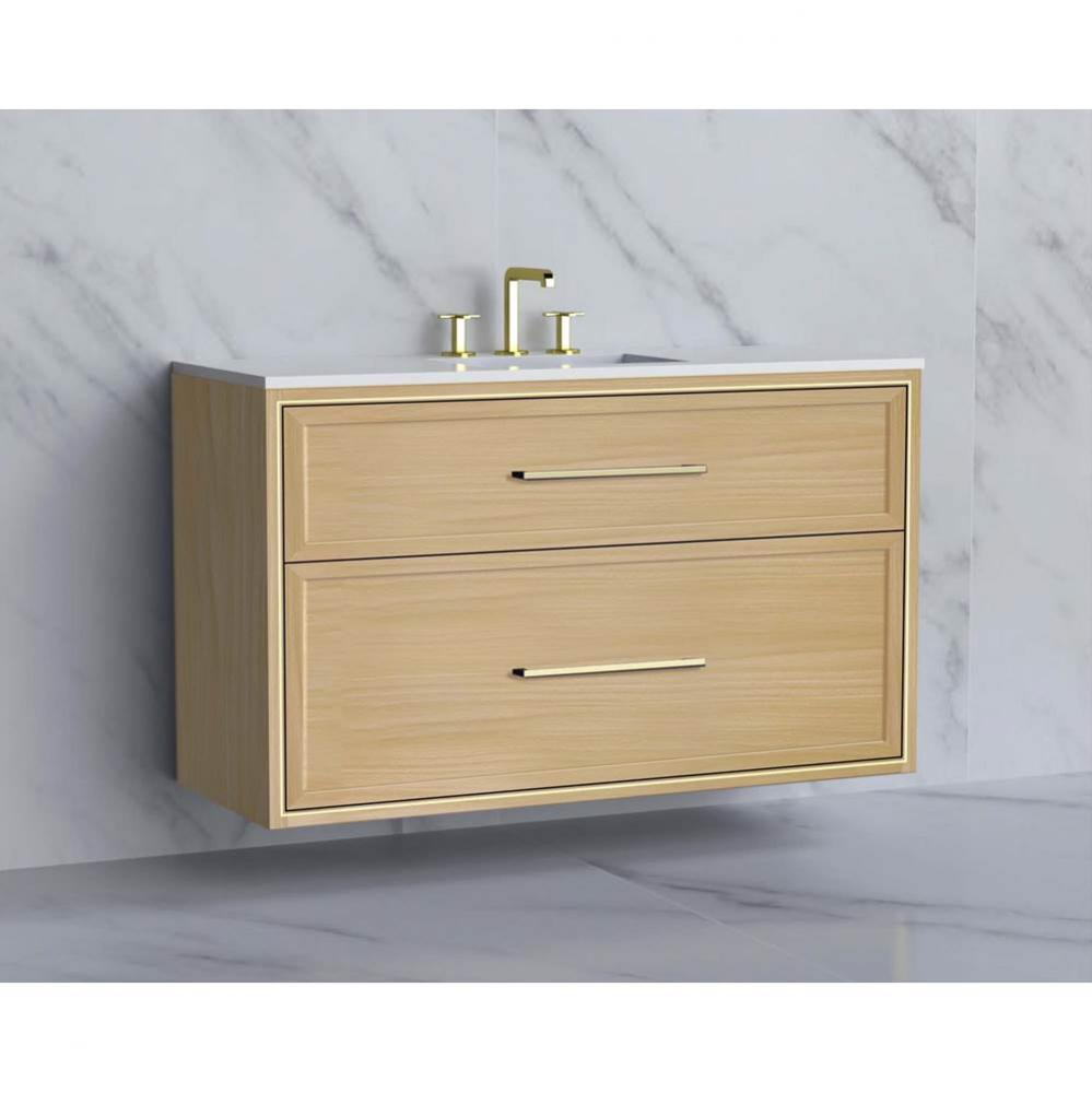 Madeli Edge 48C'' Wall hung Vanity Cabinet in Natural Oak/HW: Handles Polished Nickel(PN