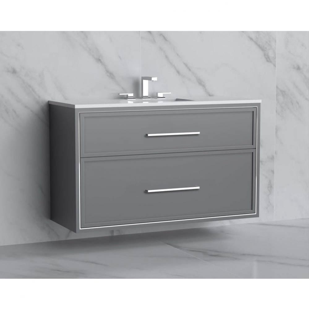 Madeli Edge 48C'' Wall hung Vanity Cabinet in Studio Grey/HW: Handles Polished Chrome(PC