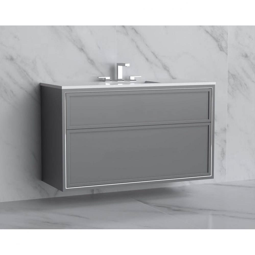 Madeli Edge 48C'' Wall hung Vanity Cabinet in Studio Grey/HW: No Handles - Inlay  Satin