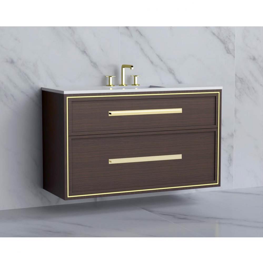Madeli Edge 48C'' Wall hung Vanity Cabinet in Walnut/HW: Handles Polished Nickel(PN)