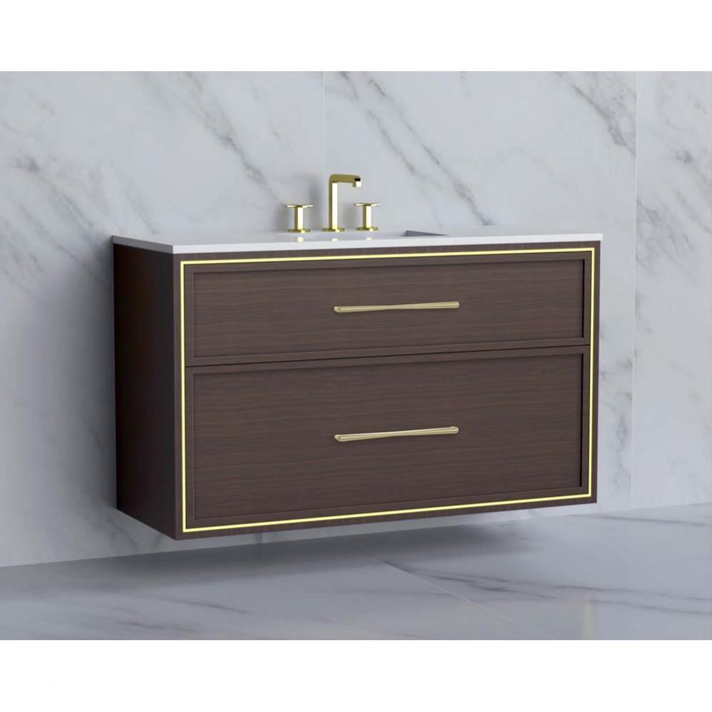 Madeli Edge 48C'' Wall hung Vanity Cabinet in Walnut/HW: Handles Polished Nickel(PN)