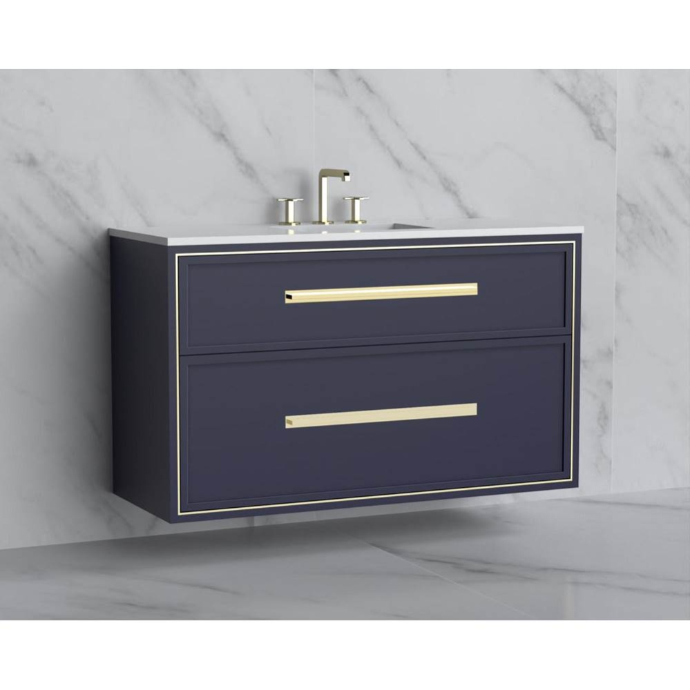 Edge 48C'' Wall hung Vanity Cabinet in Sapphire/HW: Handles Matte Black(MB)