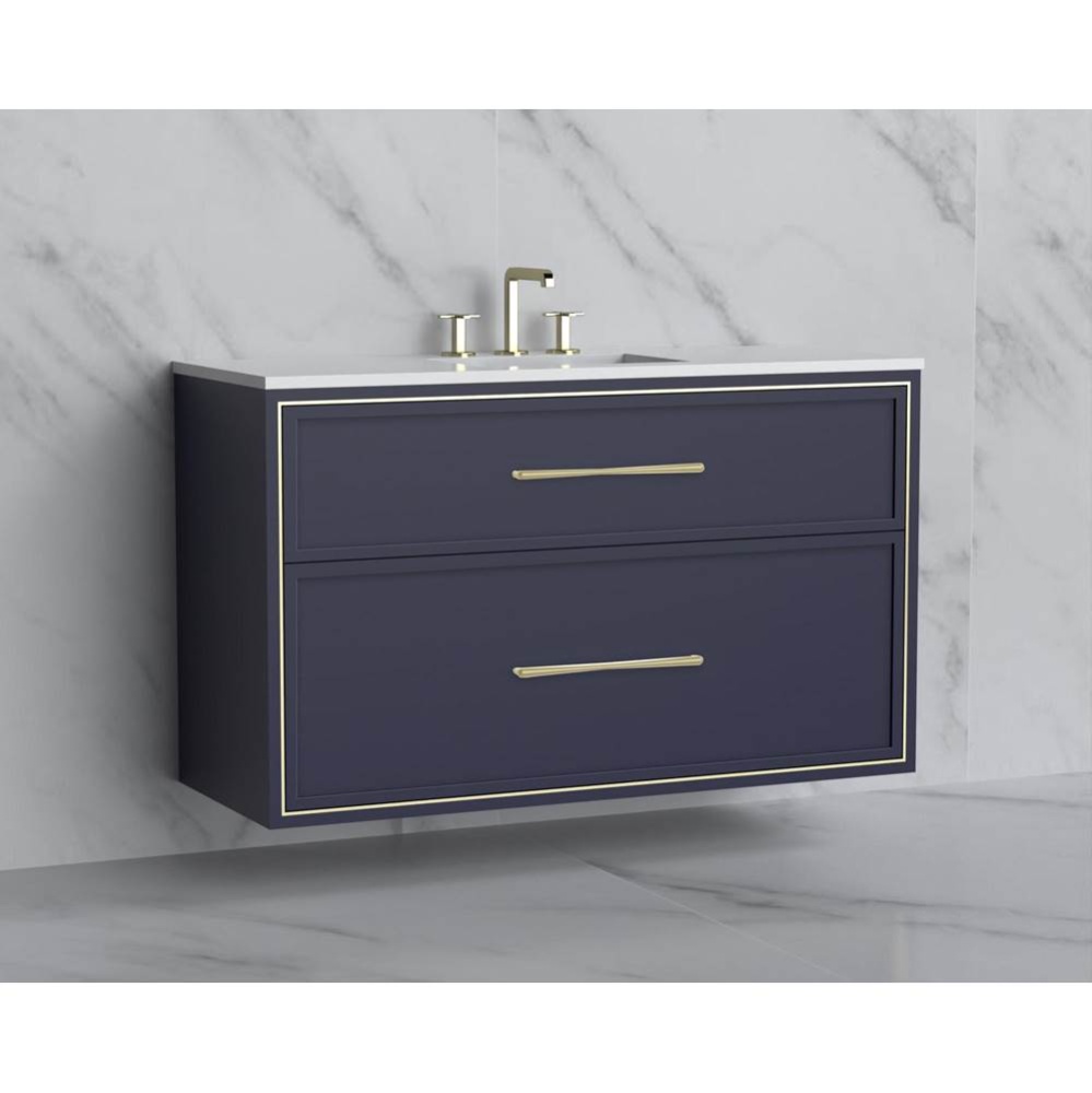 Edge 48C'' Wall hung Vanity Cabinet in Sapphire/HW: Handles Polished Chrome(PC)