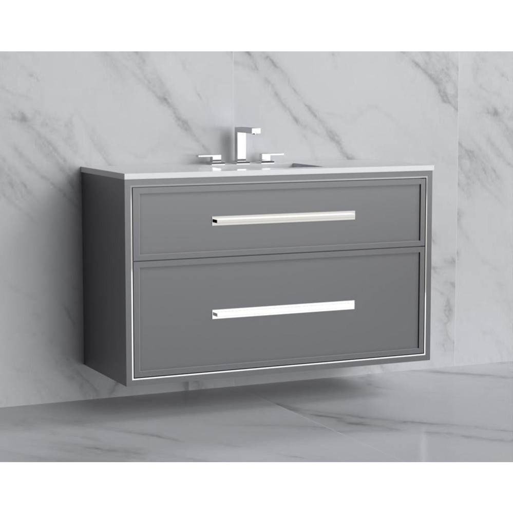Edge 48C'' Wall hung Vanity Cabinet in Studio Grey/HW: Handles Polished Chrome(PC)