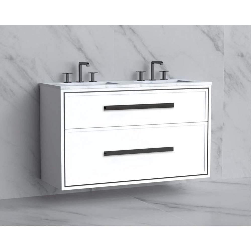 Madeli Edge 48D'' Wall hung Vanity Cabinet in White/HW: Handles Brushed Nickel(BN)