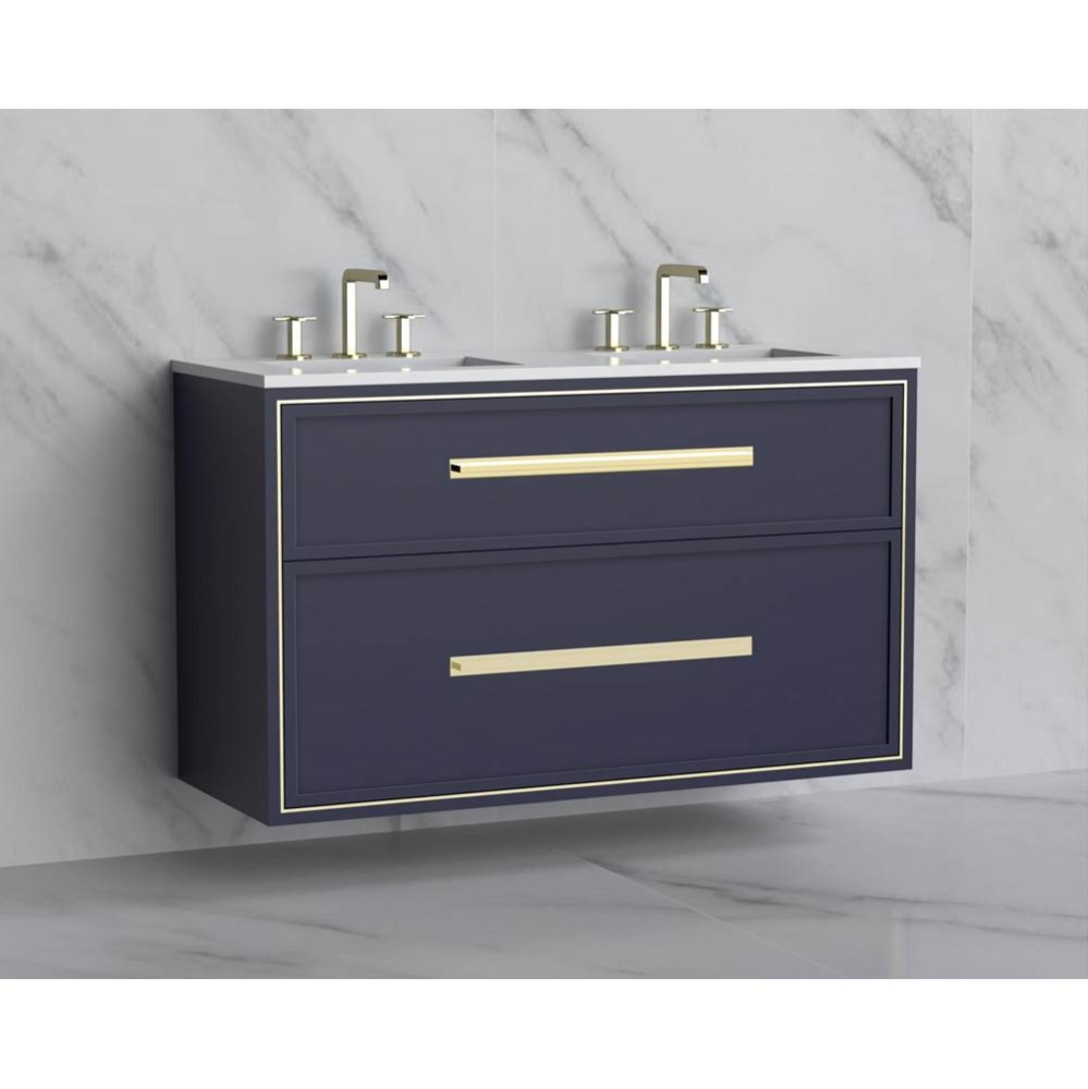 Edge 48D'' Wall hung Vanity Cabinet in Sapphire/HW: Handles Polished Chrome(PC)