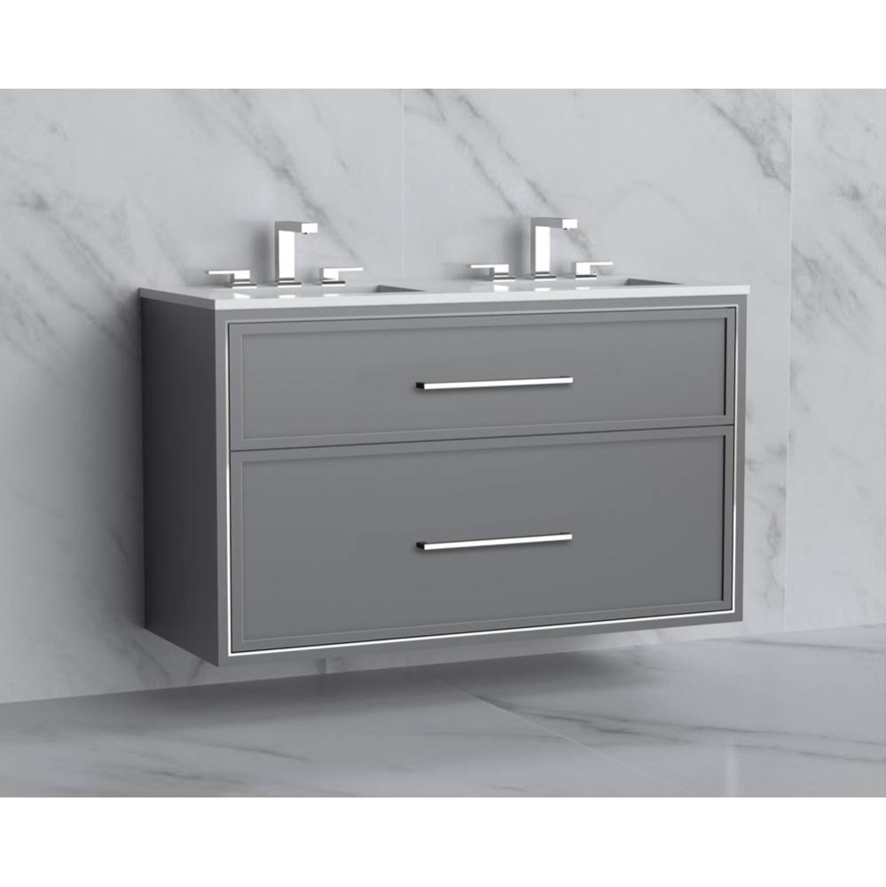 Edge 48D'' Wall hung Vanity Cabinet in Studio Grey/HW: Handles Matte Black(MB)