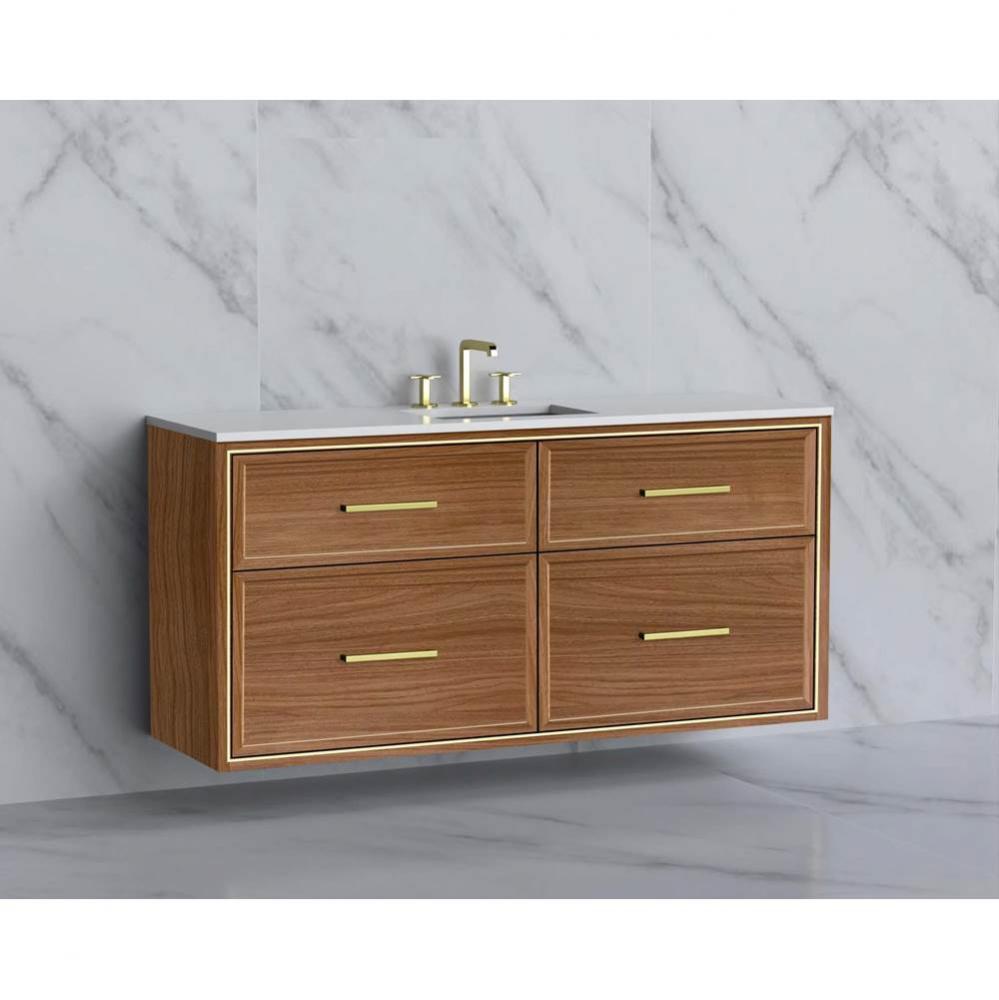 Madeli Edge 60C'' Wall hung Vanity Cabinet in Natural Walnut/HW: Handles Brushed Nickel(