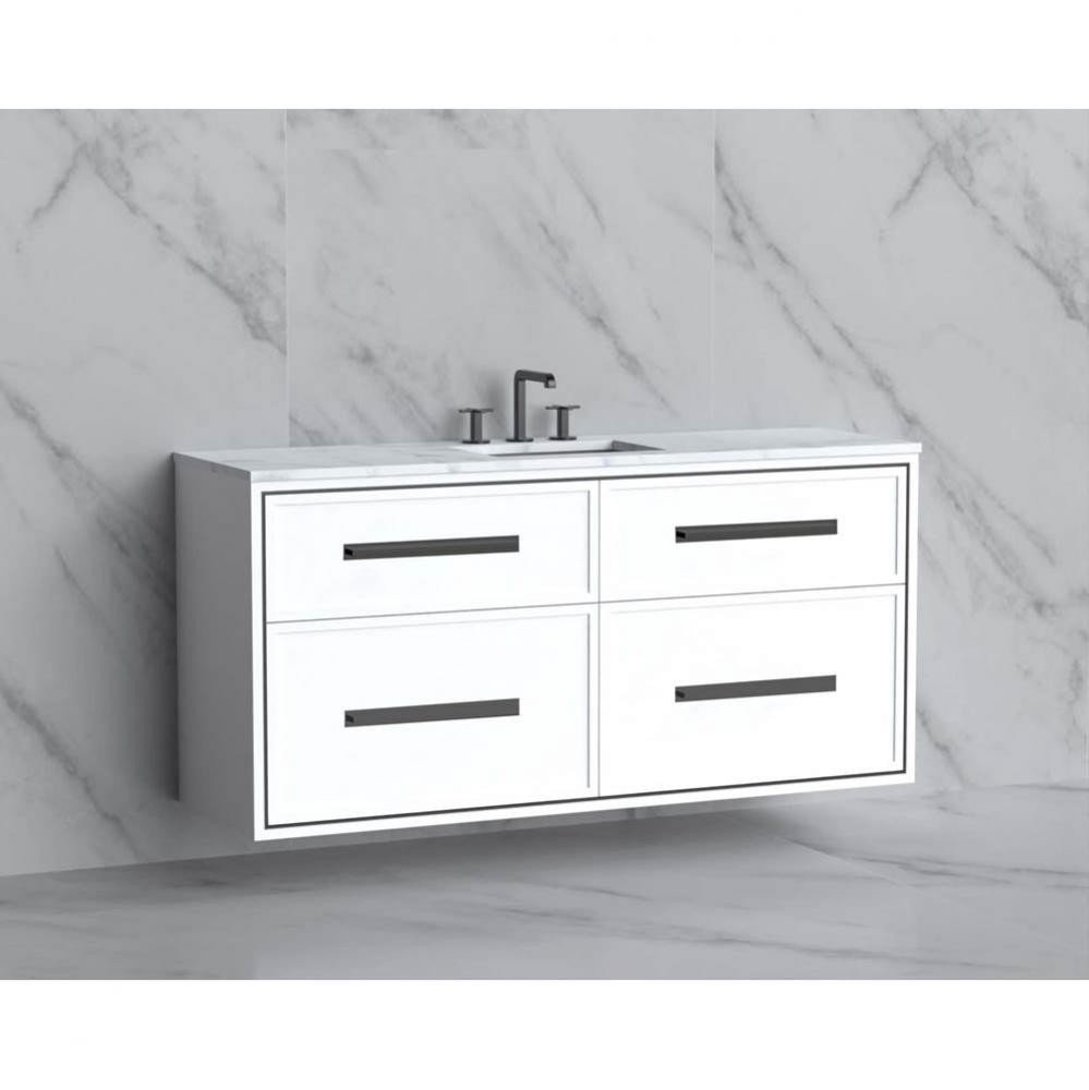 Madeli Edge 60C'' Wall hung Vanity Cabinet in White/HW: Handles Matte Black(MB)
