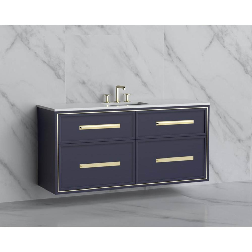 Edge 60C'' Wall hung Vanity Cabinet in Sapphire/HW: Handles Polished Chrome(PC)