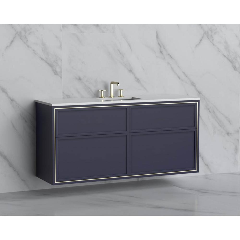Edge 60C'' Wall hung Vanity Cabinet in Sapphire/HW: No Handles - Inlay  Brushed Nickel(B
