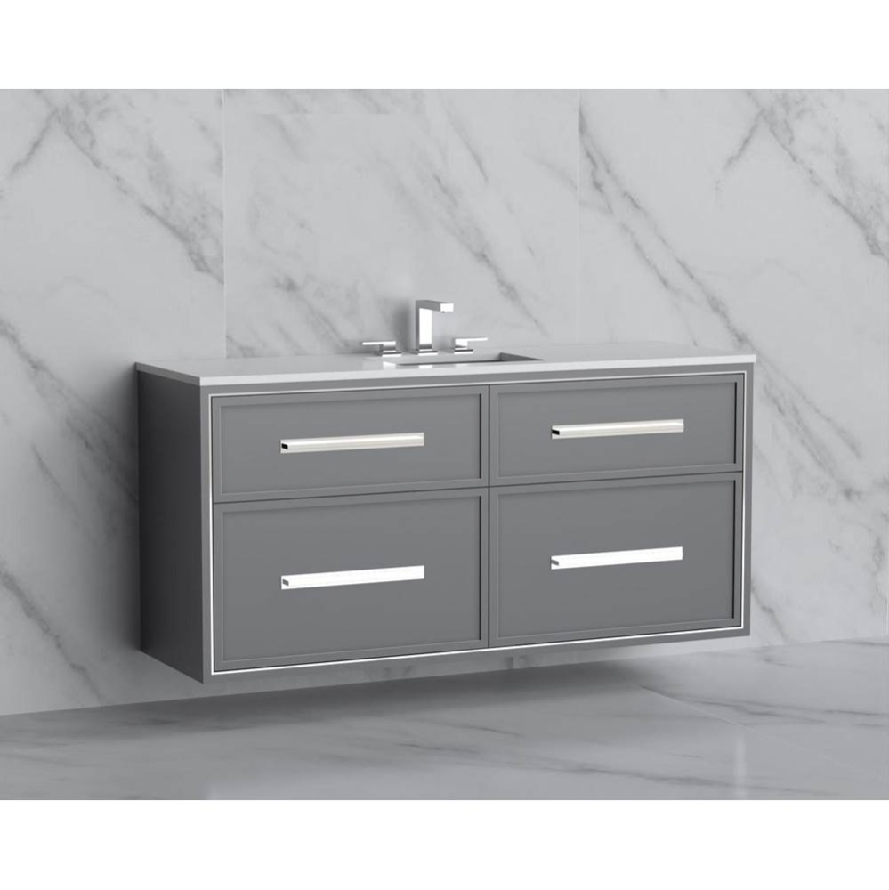Edge 60C'' Wall hung Vanity Cabinet in Studio Grey/HW: Handles Matte Black(MB)
