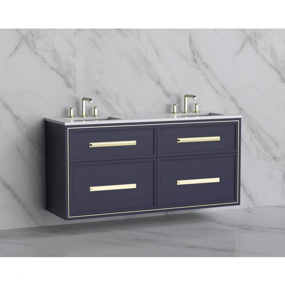 Madeli Edge 60D'' Wall hung Vanity Cabinet in Sapphire/HW: Handles Brushed Nickel(BN)