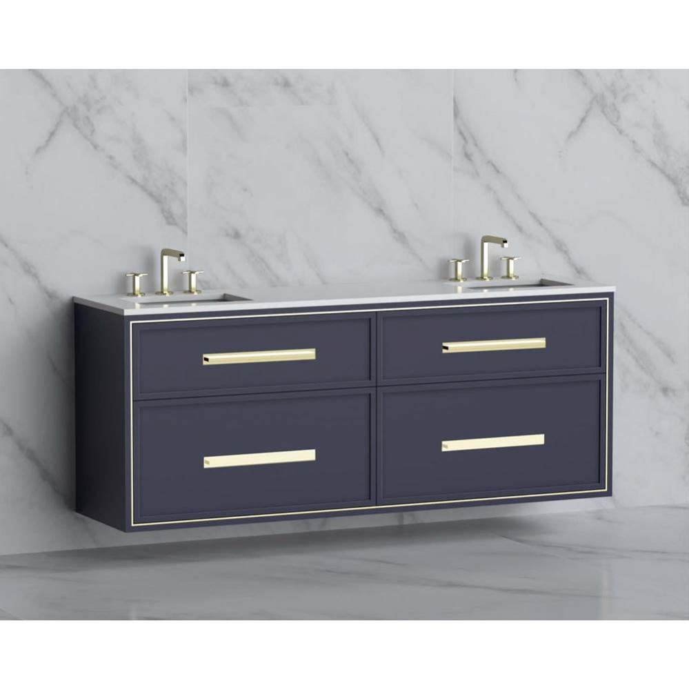 Madeli Edge 72'' Wall hung Vanity Cabinet in Sapphire/HW: Handles Polished Chrome(PC)
