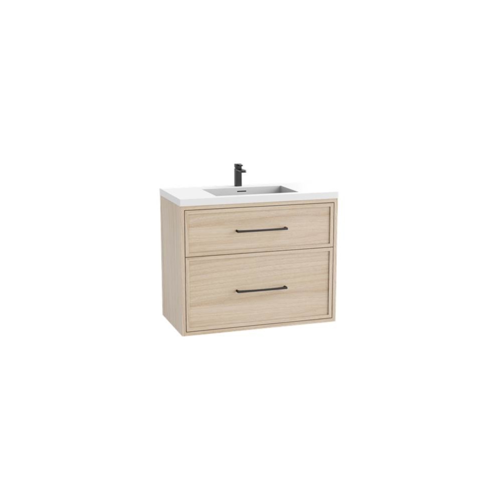 Edge SE  30'' Wall hung Vanity Cabinet in Natural Oak/HW: Handles Polished Chrome(PC)