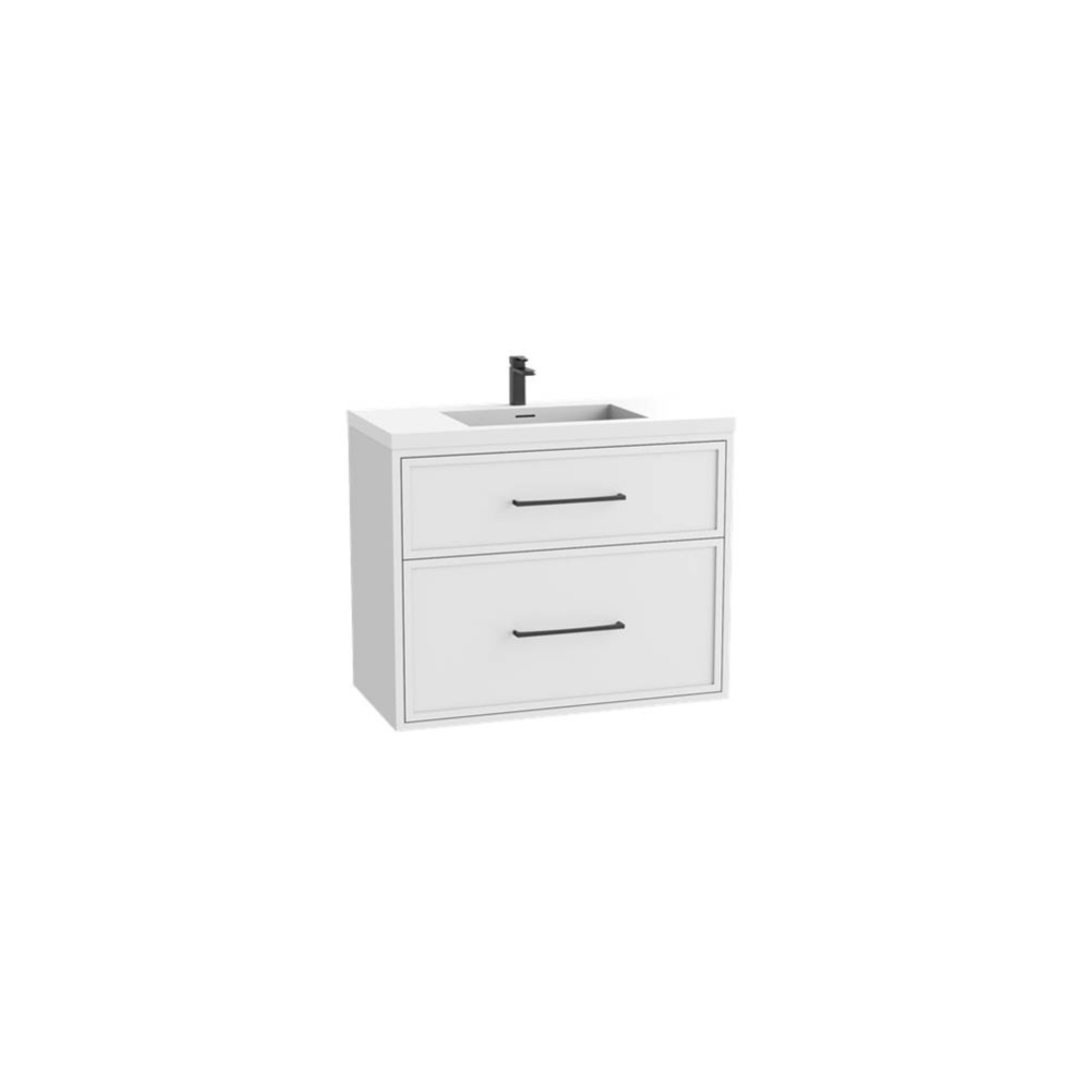 Edge SE  48C'' Wall hung Vanity Cabinet in White/HW: Handles Polished Chrome(PC)