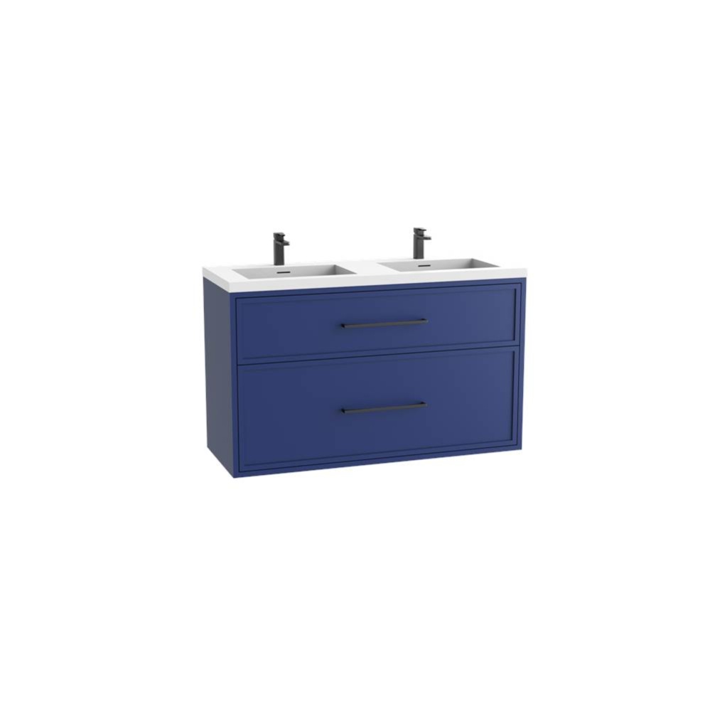 Edge SE  48D'' Wall hung Vanity Cabinet in Sapphire/HW: Handles Polished Chrome(PC)