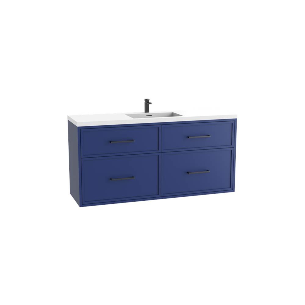 Edge SE  60C'' Wall hung Vanity Cabinet in Sapphire/HW: Handles Polished Chrome(PC)