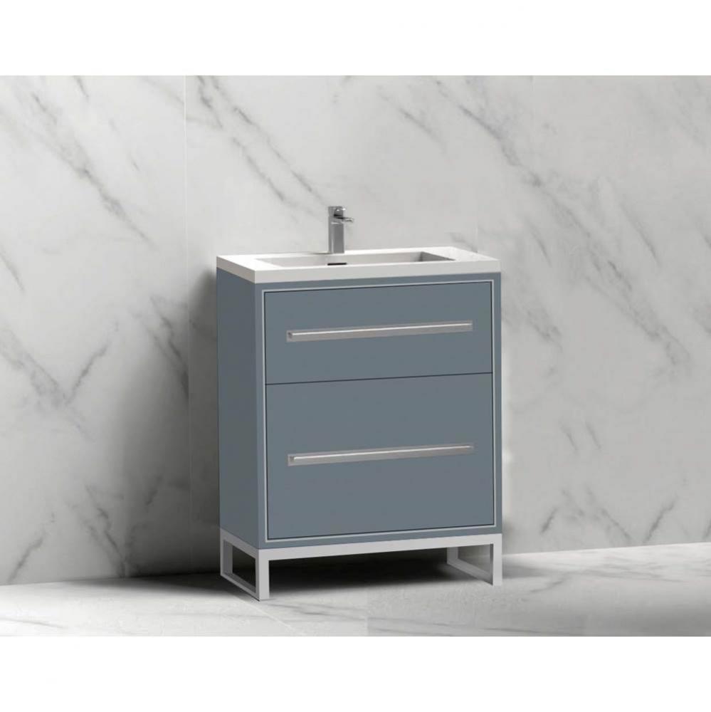 Madeli Pinnacle 24'' Free standing Vanity Cabinet in Studio Grey/HW: Polished Chrome(PC)