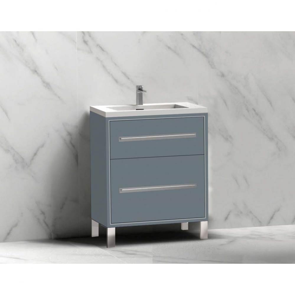 Madeli Pinnacle 24'' Free standing Vanity Cabinet in Studio Grey/HW: Brushed Nickel(BN)